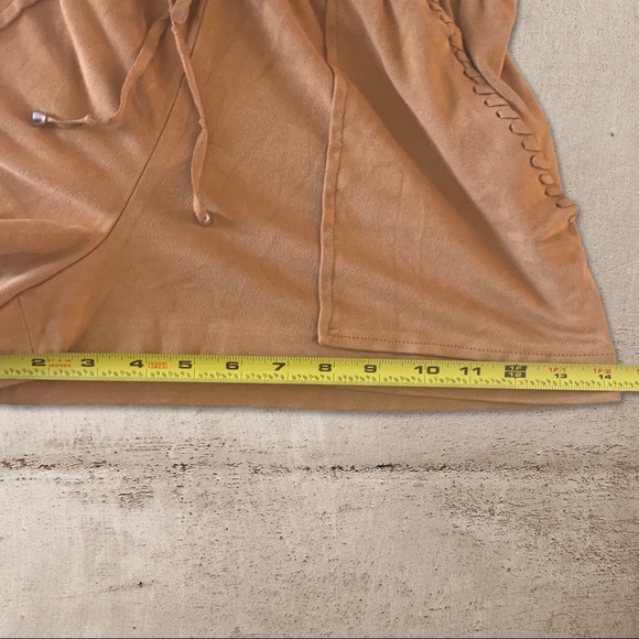 Zara Trafaluc Western Boho Faux Suede Brown Shorts - Picture 12 of 12